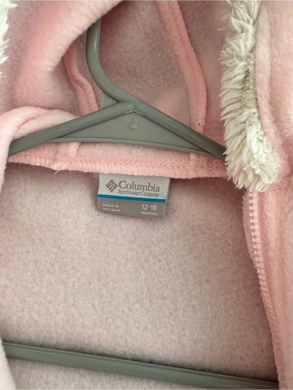 Columbia Pink Fleece Hooded One-Piece with Ear Details